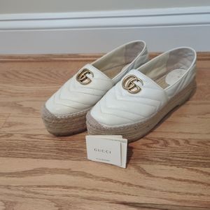 Authentic Leather Gucci GG Espadrilles